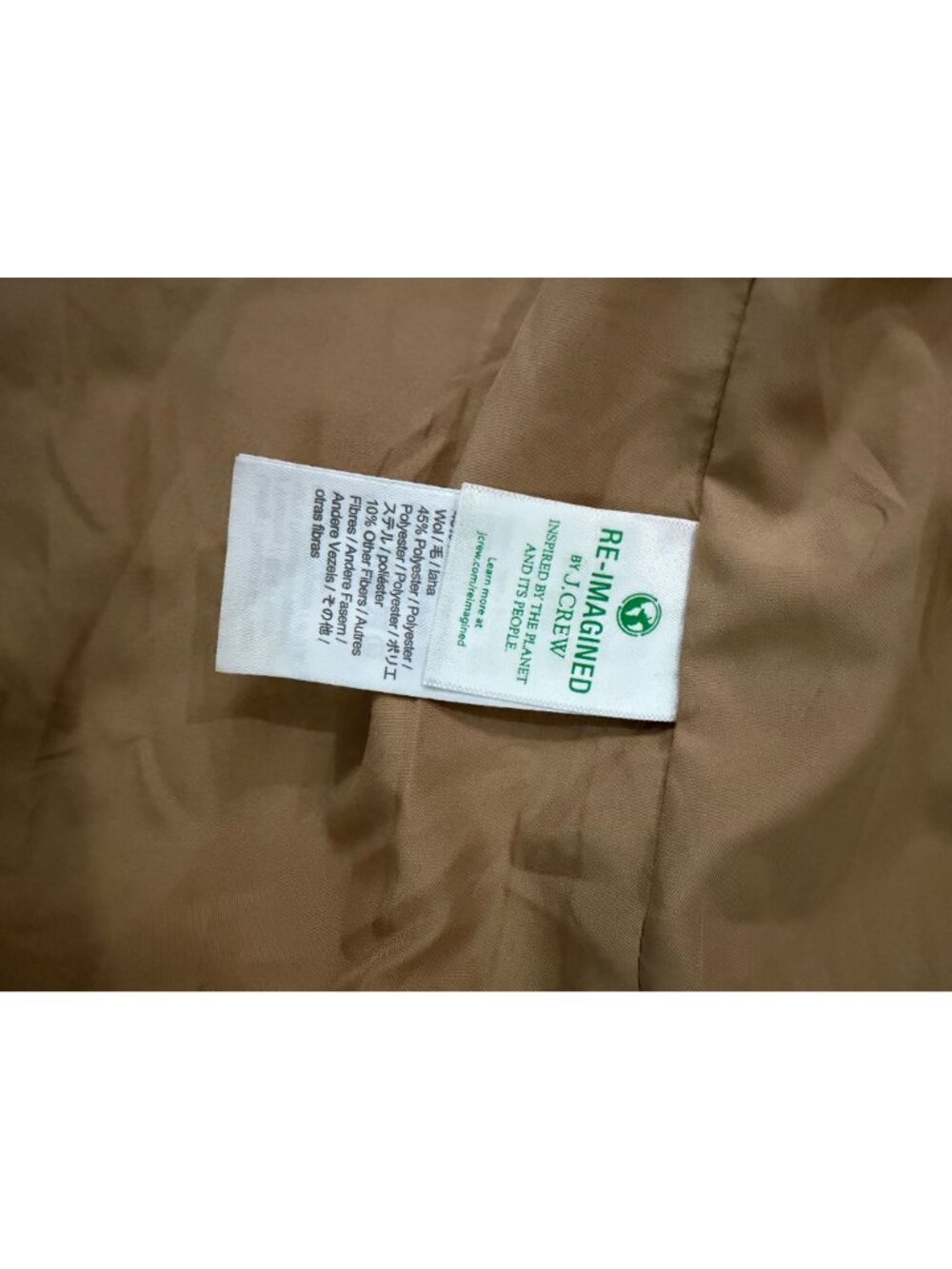 J. Crew Womens Pea Coat Wool Blend Camel Tan Sz 10 - Picture 7 of 12